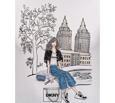 Dkny Women's Bow Bridge Conversational Crewneck Tee In White