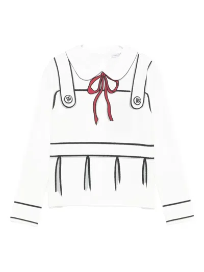 Dolce & Gabbana Trompe L'oeil-print Blouse In White