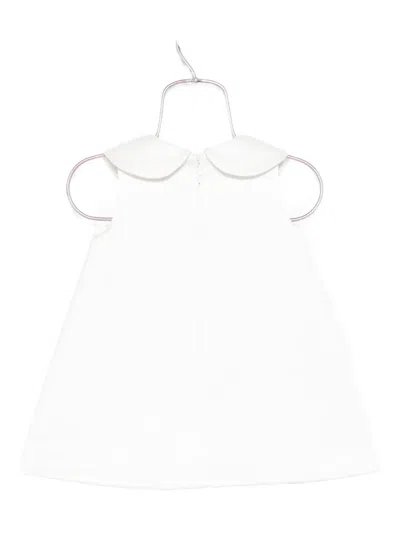 Elisabetta Franchi La Mia Bambina Peter Pan-collar Sleeveless Dress In White