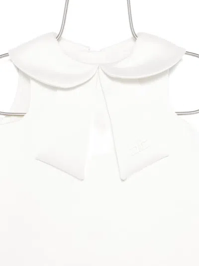 Elisabetta Franchi La Mia Bambina Peter Pan-collar Sleeveless Dress In White