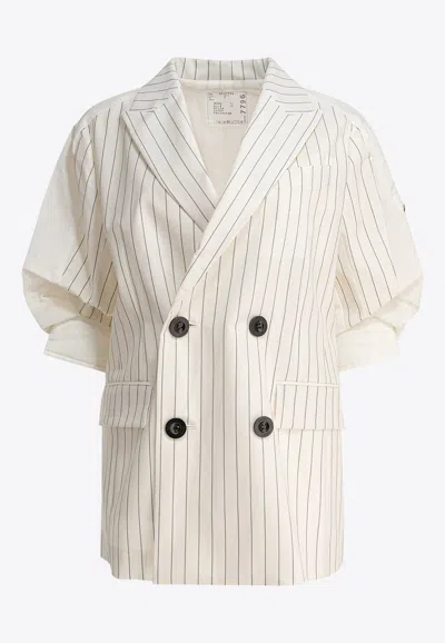 Sacai Balzer Double-breasted Wool And Silk