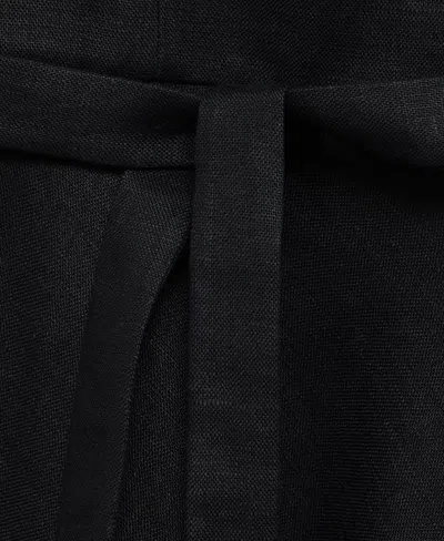 Mango Bow Linen Sundress In Black