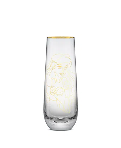 Joyjolt Princess Sketch Art Stemless Flute Glasses, Set Of 6