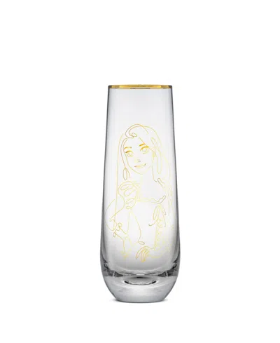 Joyjolt Princess Sketch Art Stemless Flute Glasses, Set Of 6