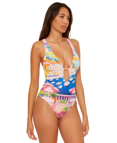 Becca Women's Positano Reversible Textured One-piece Swimsuit In Multi