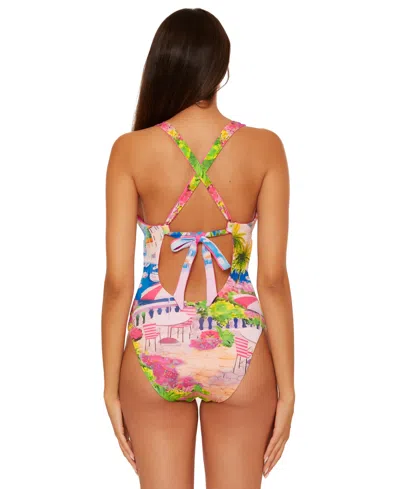 Becca Women's Positano Reversible Textured One-piece Swimsuit In Multi