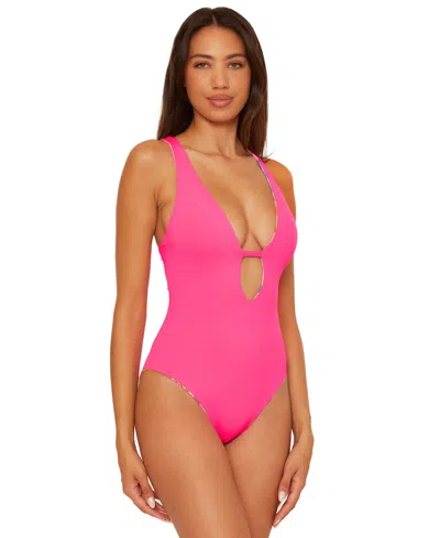 Becca Women's Positano Reversible Textured One-piece Swimsuit In Multi