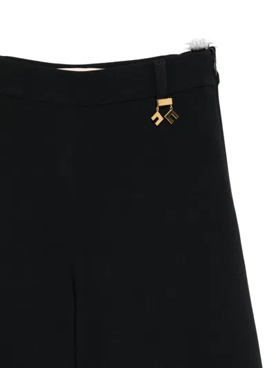 Elisabetta Franchi La Mia Bambina Logo-detail Trousers In Black