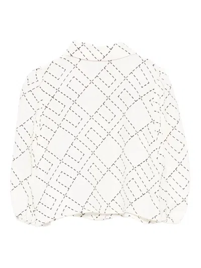 Elisabetta Franchi La Mia Bambina Monogram-print Blouse In White