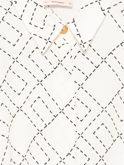 Elisabetta Franchi La Mia Bambina Monogram-print Blouse In White