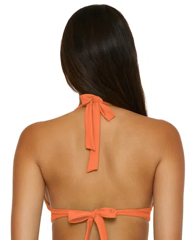 Becca Modern Edge Halter Bikini Top In Orange
