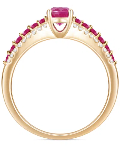 Macy's Gemstone (1-1/10 Ct. T.w.) & Diamond (1/5 Ct. T.w) Oval Ring In 14k Gold