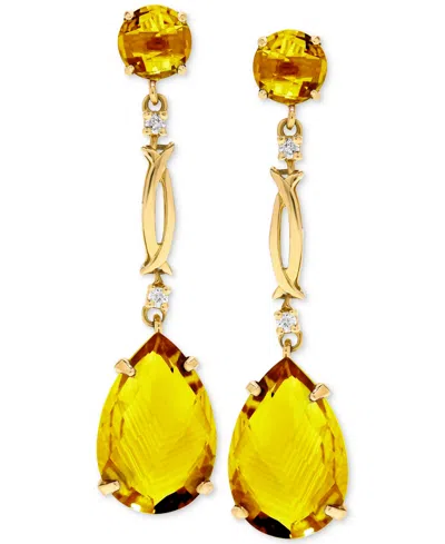 Macy's Citrine Drop Earrings (6-1/2 Ct. T.w.) In 14k Yellow Gold