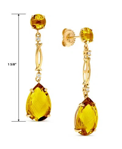 Macy's Citrine Drop Earrings (6-1/2 Ct. T.w.) In 14k Yellow Gold
