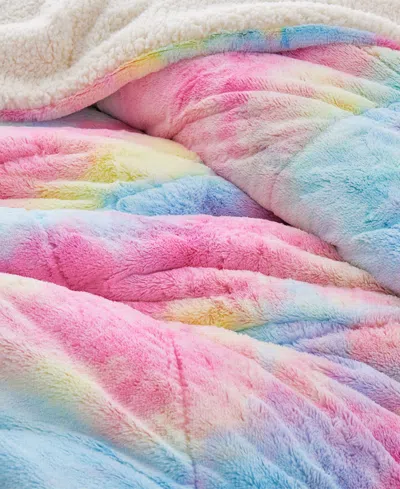 Unikome Reversible Medium Weight Plush Faux Fur Comforter, Queen