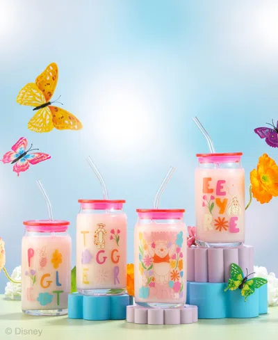 Joyjolt Pooh And Friends Can Tumblers With Lids And Straws, Set Of 4
