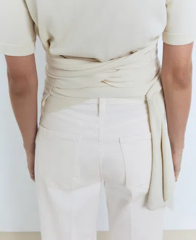 Mango Women's High-rise Wide Leg Jeans In White