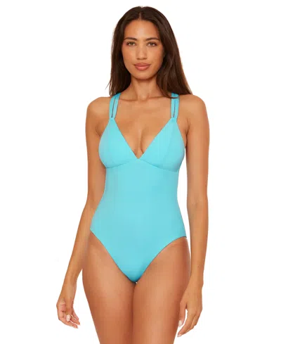 Becca Reversible One-piece Swimsuit In Blue
