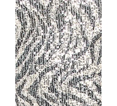 Emerald Sundae Juniors' Zebra Sequined Bodycon Dress In Gray