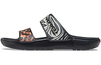 Crocs Classic Clog Cozy Unisex Black Multi-color Slippers 'black'