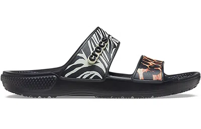 Crocs Classic Clog Cozy Unisex Black Multi-color Slippers 'black'