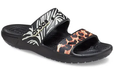 Crocs Classic Clog Cozy Unisex Black Multi-color Slippers 'black'