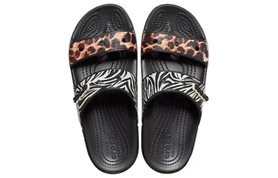 Crocs Classic Clog Cozy Unisex Black Multi-color Slippers 'black'