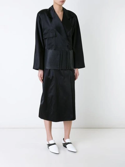 Shop Jw Anderson Double Breasted Dress Coat - Black