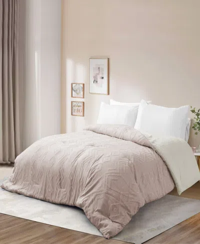 Unikome All Season Textured Jacquard Down Alternative Comforter, King