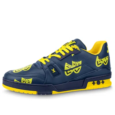 Pre-owned Louis Vuitton Trainer Sneakers 'blue With Yellow'
