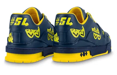 Pre-owned Louis Vuitton Trainer Sneakers 'blue With Yellow'