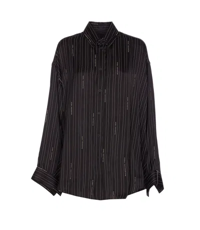 Balenciaga Pinstriped Black Button-down Shirt