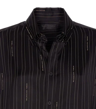 Balenciaga Pinstriped Black Button-down Shirt
