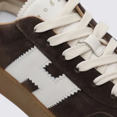 Hogan Suede Platform Sole Sneakers In Brown