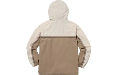 Supreme Ss18 Split Anorak Light Tan Colorblock Hooded Interchange Jacket Unisex Khaki In Brown