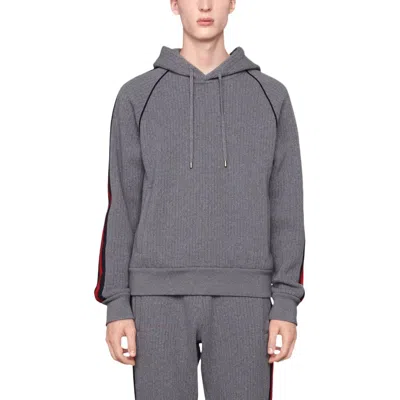 Gucci Hooded Sweatshirt With Web 'grey' In Gray