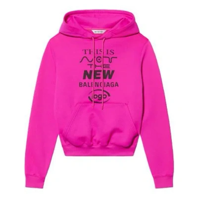 Balenciaga (wmns)  Fw21 Micro Mark Logo Drawstring Long Sleeves Hoodie Pink