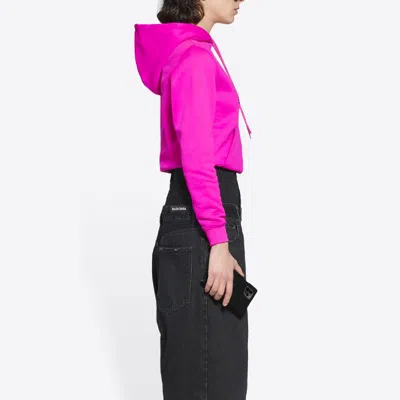 Balenciaga (wmns)  Fw21 Micro Mark Logo Drawstring Long Sleeves Hoodie Pink