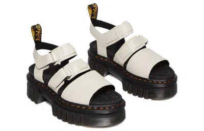 Dr. Martens' (wmns) Dr. Martens Ricki Nappa Lux Leather 3-strap Platform Sandals 'white Black'