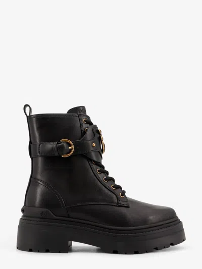 Pinko Mia 07 Leather Ankle Boots In Black