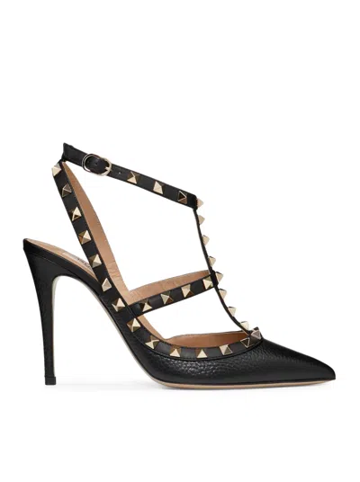 Valentino Rockstud Garnet Calfskin Straps Pumps 100mm