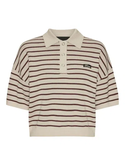Rotate Birger Christensen Striped Polo Shirt With Logo Patch