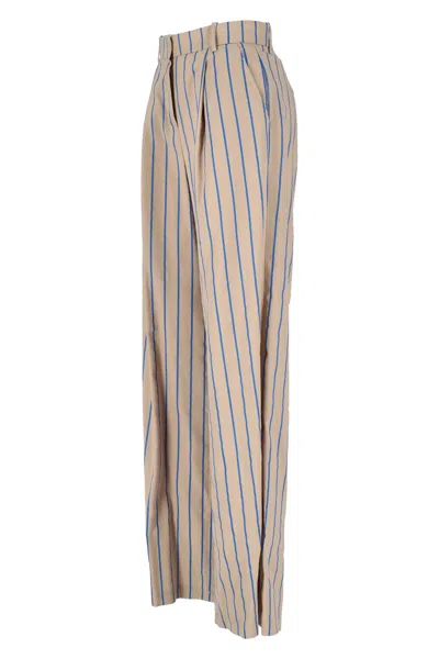 Kaos Striped Printed Casual Pants In Gray
