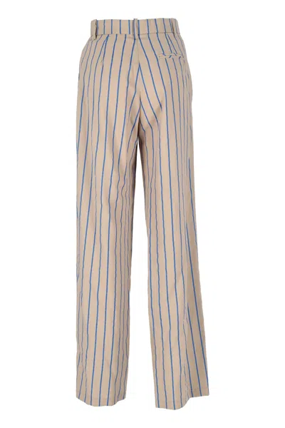 Kaos Striped Printed Casual Pants In Gray