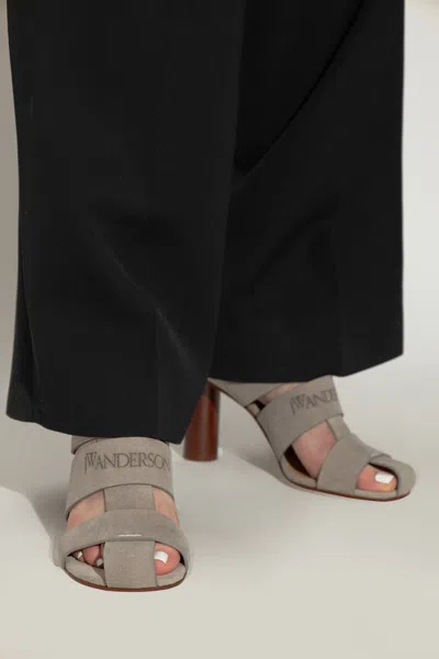 Jw Anderson Round Toe High Heel Sandals In Gray