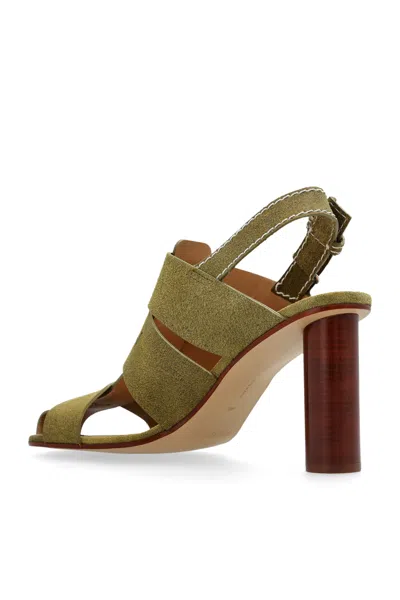 Jw Anderson Round Toe High Heel Sandals In Green