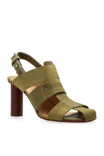 Jw Anderson Round Toe High Heel Sandals In Green