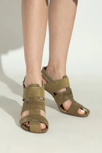 Jw Anderson Round Toe High Heel Sandals In Green