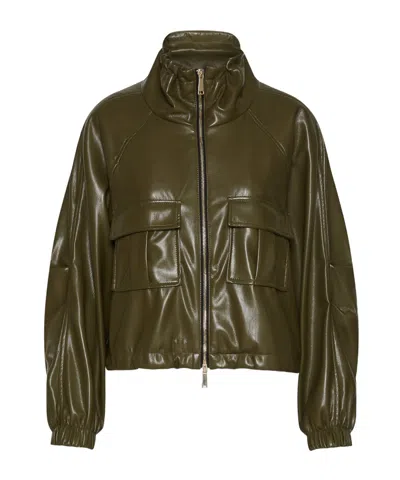 Marella Coated Jersey Blouson Jacket In Green