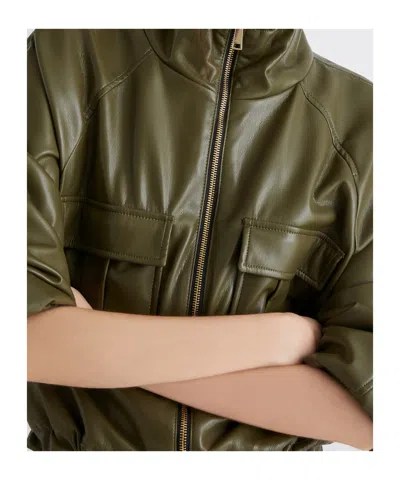 Marella Coated Jersey Blouson Jacket In Green